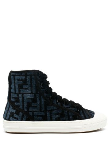 Fendi velvet FF high-top sneakers - Blau