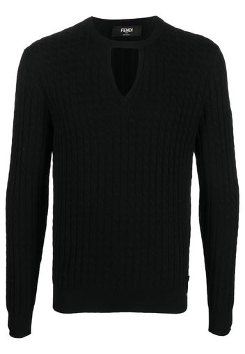 Fendi ribbed-knit virgin wool jumper - Schwarz