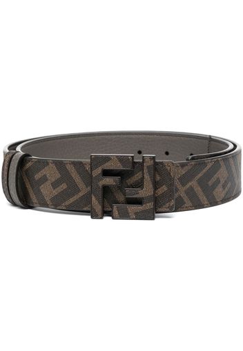 Fendi FF-monogram leather belt - Braun