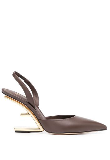 Fendi leather slingback pumps - Braun