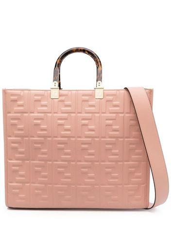 Fendi embossed-FF logo tote bag - Rosa