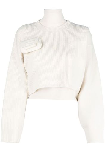 Fendi pocket-detail roll neck jumper - Nude