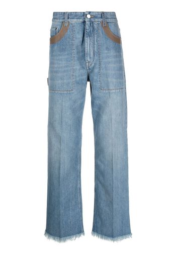 Fendi Straight-Leg-Jeans mit Kontrastdetail - Blau