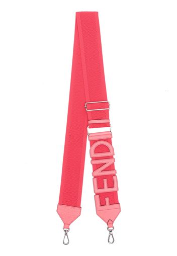 Fendi logo-embroidered leather shoulder strap - Rosa