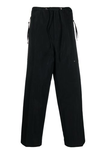 Fendi Weite Hose mit Logo-Patch - Schwarz