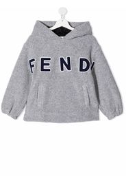 Fendi Kids Hoodie aus Teddy-Fleece - Grau