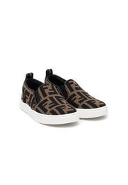 Fendi Kids TEEN Slip-On-Sneakers mit FF - Braun