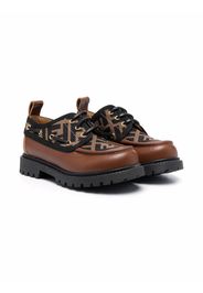 Fendi Kids FF-logo lace-up shoes - Braun