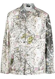 Fendi Map-motif long-sleeve shirt - Grau