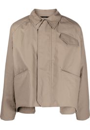 Fendi asymmetric-hem shirt jacket - Braun