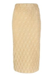 Fendi FF-motif pencil skirt - Gold