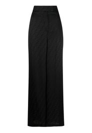 Fendi monogram-print silk trousers - Schwarz