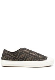 Fendi jacquard-logo low-top sneakers - Braun