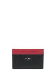 Fendi logo-print leather card holder - Schwarz