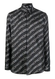 Fendi FF-logo print silk shirt - Schwarz