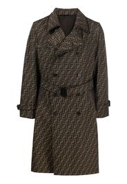 Fendi FF jacquard double-breasted trench coat - Braun