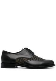 Fendi FF- pattern leather derby shoes - Schwarz