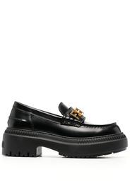 Fendi logo-lettered chunky-sole loafers - Schwarz