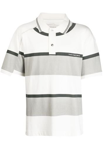 Feng Chen Wang Gestreiftes Poloshirt - Weiß