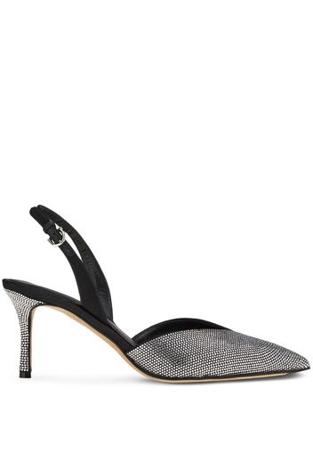 Ferragamo Slingback-Pumps mit Kristallen - Schwarz