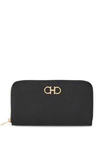 Ferragamo Gancini-plaque zip-up wallet - Schwarz