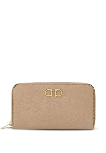 Ferragamo Gancini-plaque leather wallet - Nude