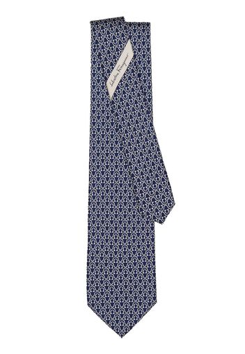 Ferragamo Gancini print silk tie - Blau