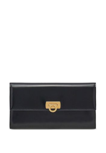 Ferragamo Gancini clasp wallet - Schwarz