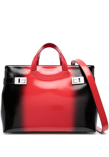 Ferragamo airbrush-effect leather tote - Rot