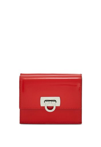 Ferragamo Gancini flip-lock leather wallet - Rot