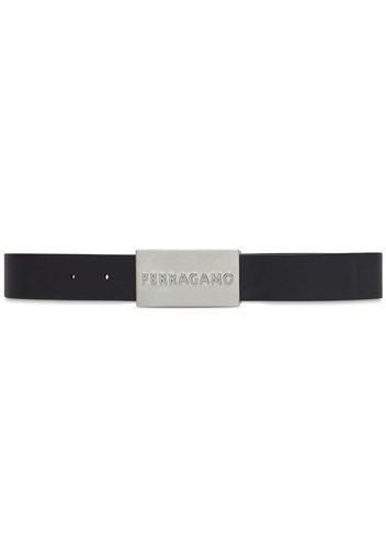 Ferragamo logo-embossed leather belt - Braun