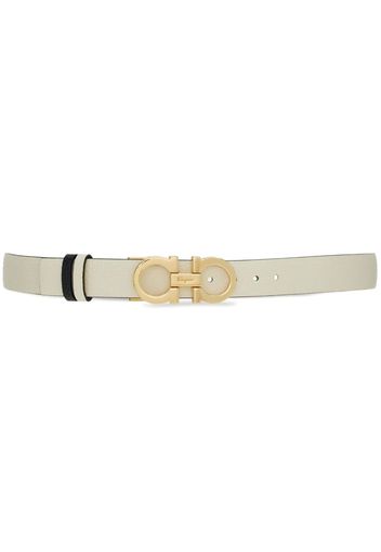 Ferragamo Reversible and adjustable Gancini belt - Weiß