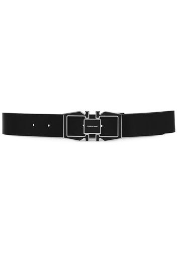 Ferragamo Gancini-buckle revesible leather belt - Blau