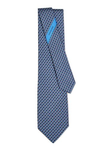 Ferragamo Sun-print silk tie - Blau