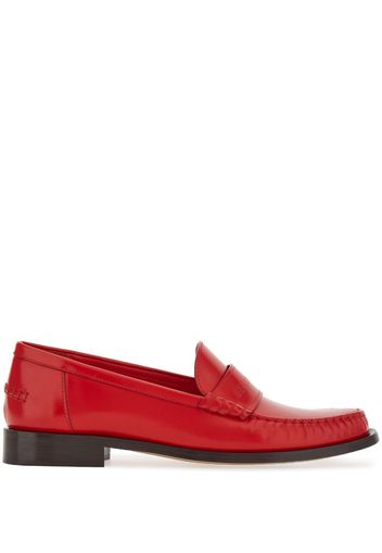 Ferragamo logo-embossed leather loafers - Rot