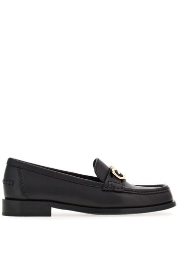 Ferragamo Gancini-ornament leather mocassins - Schwarz