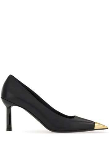 Ferragamo metallic-toecap leather pumps - Schwarz