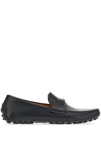 Ferragamo Gancini-buckle leather loafers - Braun