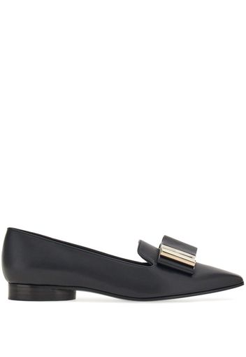 Ferragamo bow-detail lambskin loafers - Schwarz