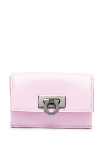 Ferragamo logo-fastening leather purse - Rosa