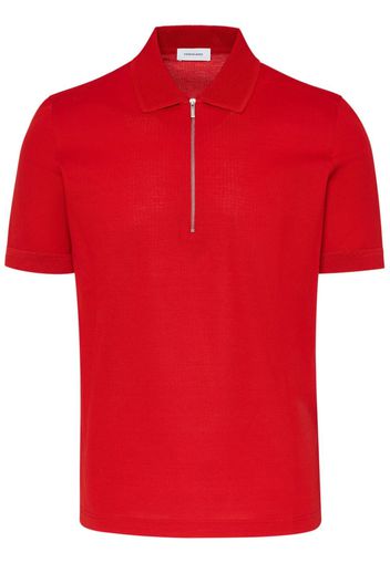 Ferragamo logo-print zip-up polo shirt - Rot