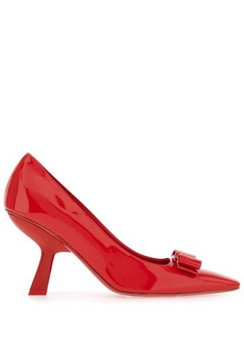 Ferragamo Vara Bow 85mm patent leather pumps - Rot