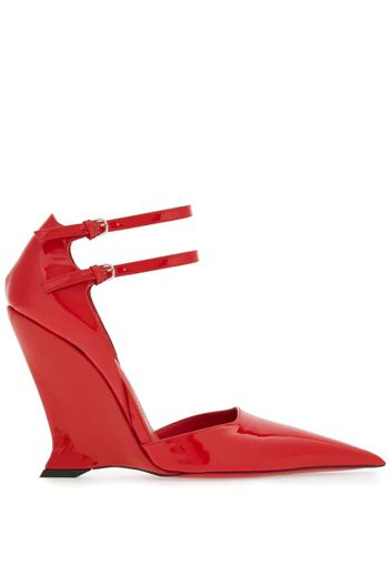 Ferragamo pointed-toe high-wedge sandals - Rot