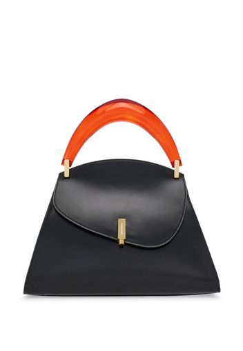 Ferragamo sculpted-handle leather tote bag - Schwarz