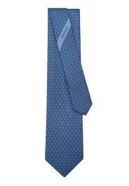 Ferragamo Ladder-print silk tie - Blau