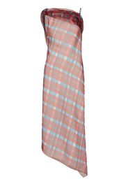 Ferragamo asymmetric-hem plaid organza dress - Rot