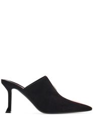 Ferragamo 85mm stripe-detail suede mule - Schwarz