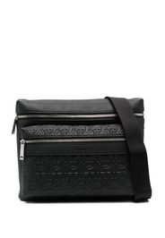 Ferragamo Gancini-pattern leather crossbody bag - Schwarz