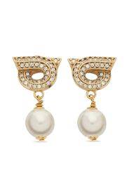 Ferragamo Gancini Pearl-shaped Earrings - Gold