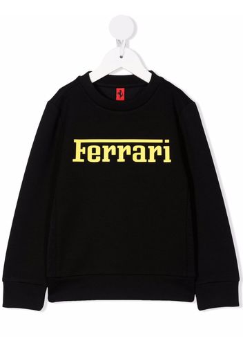 Ferrari Kids Sweatshirt mit rundem Ausschnitt - Schwarz